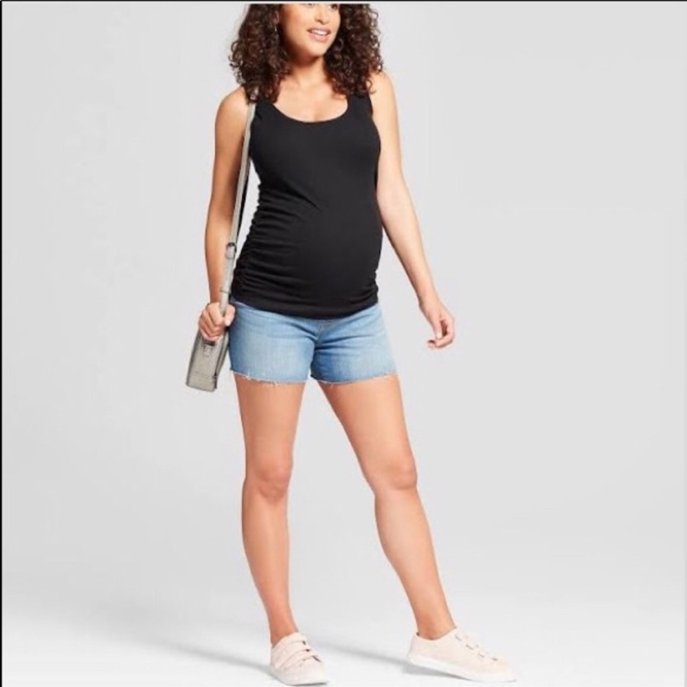 NWOT Isabel Maternity Light Blue Midi Shorts